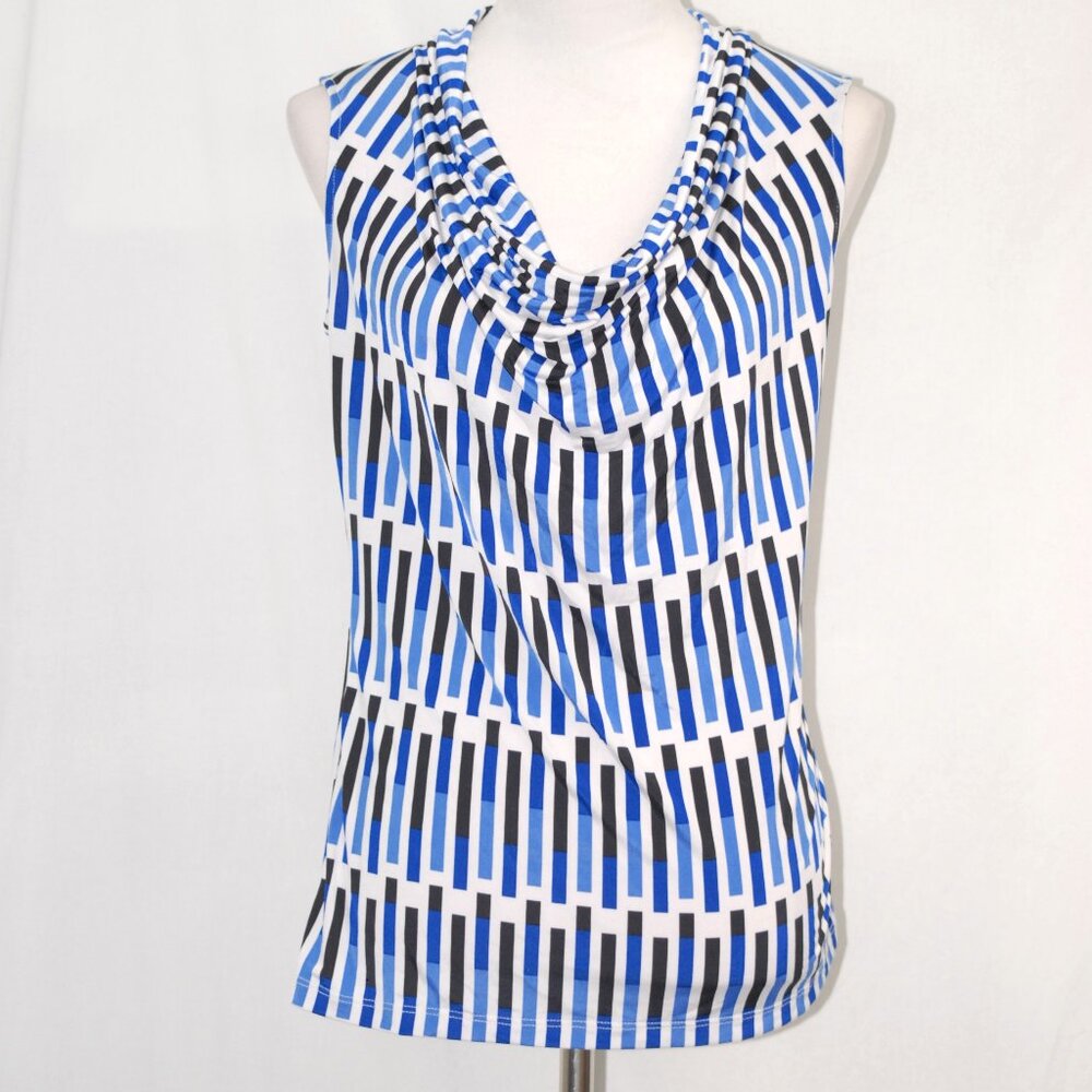 Worthington Womens Medium Top Cowl Neck Sleeveless Shirt Stretch Business Blouse